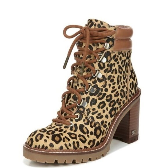 SAM EDELMAN Sade Genuine Calf Hair Lace-Up Boot - Picture 2 of 11